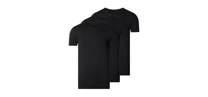 LIDL: ESMARA MEN Lot de 3 maillots de corps côtelés - 100% coton, col rond, XXL à 5,99€