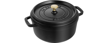 Amazon: Cocotte Ronde en Fonte émaillée Staub - Noir, 26cm, 5.25L à 159€ (au lieu de 226€)