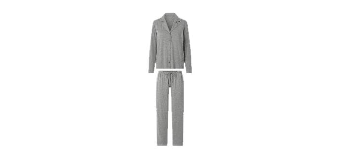 LIDL: ESMARA Pyjama femme gris XL(46/48) - 60% coton à 9,99€ (au lieu de 12,99€)
