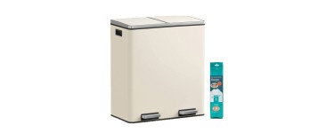 JoyBuy: Poubelle double à pédale JOYFURNOS - 2 seaux amovibles, fermeture douce à 79,96€