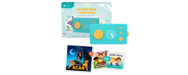Amazon: Pack Ma Fabrique à Histoire Lunii + Livre Audio Défi Vilain Échappe à Scar + 1 Livre Audio au Choix