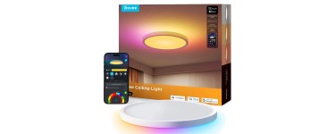 Amazon: Plafonnier Govee LED RGBIC 30cm 2400LM 24W 2700-6500K à 39,89€ (au lieu de 69,99€)