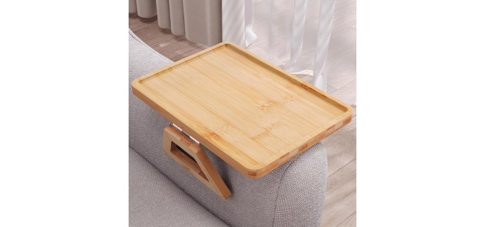 Amazon: Plateau de canapé en bambou - Accoudoirs à 14,04€ (au lieu de 18,74€)