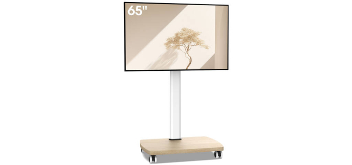 JoyBuy: Support TV mobile avec roulettes 32-65 pouces réglable en hauteur pivotant inclinable avec base en b
