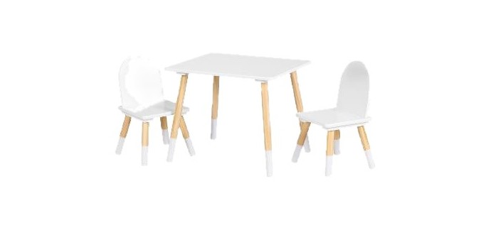 LIDL: LIVARNO Ensemble table et 2 chaises pour enfants - Bois massif, MDF à 27,99€ (au lieu de 29,99€)