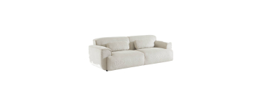 Sweeek: Canapé 3 places velours côtelé blanc crème à 489,99€ (au lieu de 699,99€)