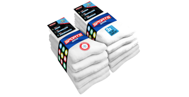 Amazon: Lot de 10 paires de chaussettes de sport Soxco - Plusieurs couleurs, du 35 au 50 à 10,28€