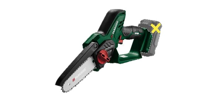 LIDL: PARKSIDE Mini-tronçonneuse à bois sans fil PAGHS 20-Li C4, 20 V à 29,99€ (au lieu de 39,99€)