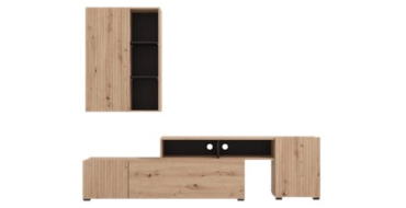 Conforama: Meuble TV ROSARIO 199 cm - 3 éléments, 2 étagères, coloris marron à 214,25€ (au lieu de 299,99€)