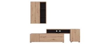 Conforama: Meuble TV ROSARIO 199 cm - 3 éléments, 2 étagères, coloris marron à 214,25€ (au lieu de 299,99€)