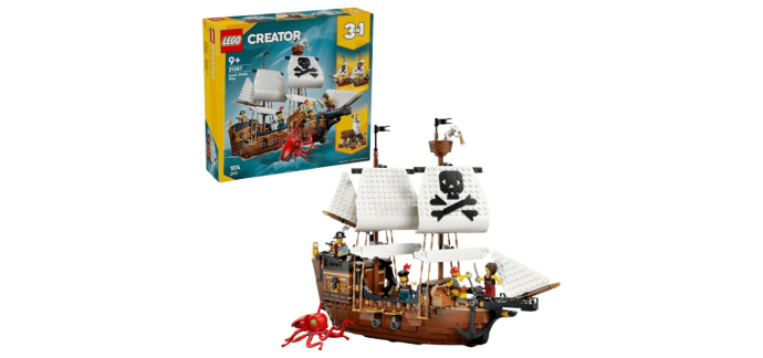 Amazon: LEGO 31387 Bateau Pirate Mythique (Jouet) à 71,8€ (au lieu de 99,99€)