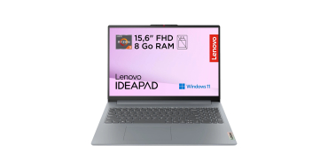 Amazon: PC Portable 15,8" Lenovo IdeaPad Slim 3 - Ryzen 3, 8 Go RAM, 512 Go SSD, Windows 11 à 369,99€