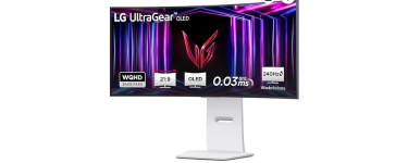 Amazon: Ecran PC 34" LG Ultragear 34GS95QE-W.AEU - UWQHD, OLED 240 Hz, incurvé 800R à 599,99€