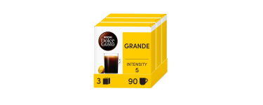 Amazon: 90 Capsules de Café Nescafé Dolce Gusto Grande - Intensité 5, Mélange Arabica & Robusta à 12,48€ (au