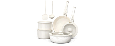 Amazon: Batterie de cuisine 13 pièces Shebinjiesy - Poignées amovibles, antiadhésive, induction à 59,99€