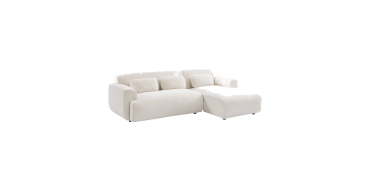Sweeek: Canapé 3 places angle droit tissu bouclette crème à 719,99€ (au lieu de 899,99€)