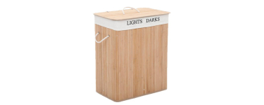 JoyBuy: JOYFURNOS Panier à linge en bambou 2 compartiments 100L pliable à 19,96€ (au lieu de 29,07€)