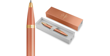 Amazon: Stylo-Bille Rotring Parker IM Writing Rituals - Encre Bleue, Pointe Moyenne, Orange Exaltant Dégradé