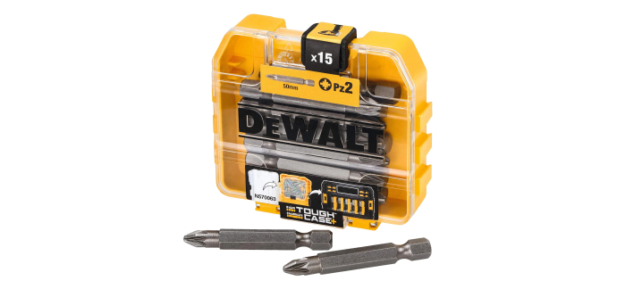 Amazon: Coffret 15 embouts de vissage DeWalt Toughcase DT7912-QZ - PZ2 50mm à 5€ (au lieu de 10,98€)