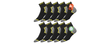 Amazon: Lot de 10 paires de chaussettes de travail mi-hautes noires homme SOXCO - tailles 35-50 à 11,02€