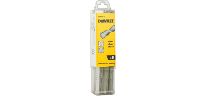 Amazon: Jeu de 6 Forets DEWALT - SDS-PLUS, Ø6mm x2, Ø8mm x2, Ø10mm x2, Perçage Béton à 8€