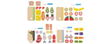 LIDL: LUPILU Set de jeu en bois - Sandwich, fruits, viande ou légumes à 3,99€ (au lieu de 5,99€)
