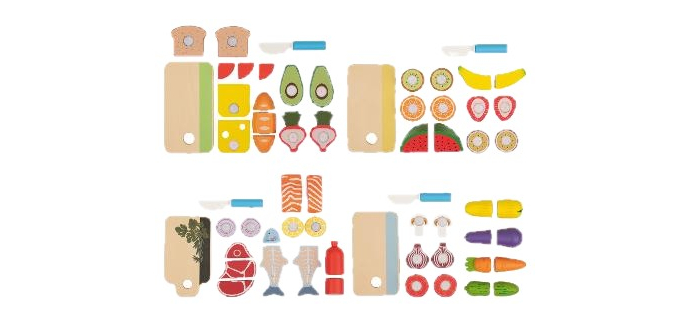 LIDL: LUPILU Set de jeu en bois - Sandwich, fruits, viande ou légumes à 3,99€ (au lieu de 5,99€)