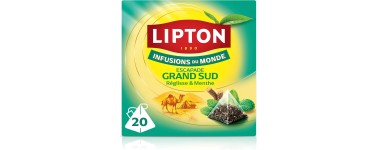 Amazon: Lot de 20 Sachets Infusion du Monde Lipton Escapade Grand Sud à 0,97€ (au lieu de 1,22€)