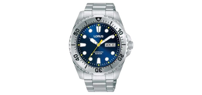 Amazon: Montre automatique Lorus RL473BX9 - Acier inoxydable, cadran bleu à 87,41€ (au lieu de 140€)