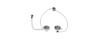 Amazon: Bonde Évier Wirquin - Ø90mm, 2 Bacs, Panier à câble à 28€ (au lieu de 56,68€)