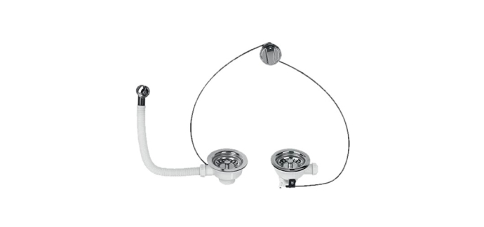 Amazon: Bonde Évier Wirquin - Ø90mm, 2 Bacs, Panier à câble à 28€ (au lieu de 56,68€)