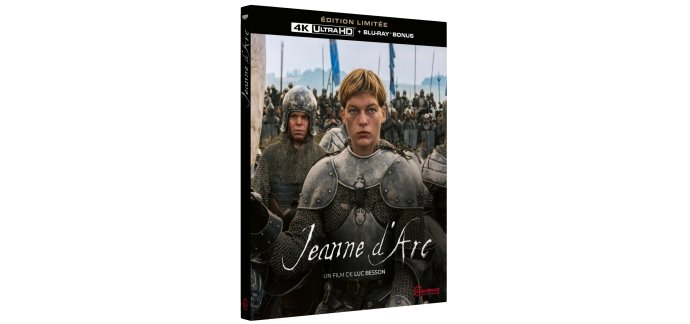 Amazon: Coffret Blu-Ray 4K Jeanne d'Arc - 4K Ultra HD + Blu-ray bonus et boitier avec fourreau à 14,99€