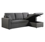 Cdiscount: Canapé d'angle convertible réversible avec coffre Alain 3 places Gris à 349€ (au lieu de 498,58€)