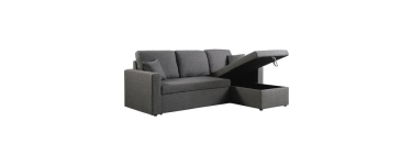 Cdiscount: Canapé d'angle convertible réversible avec coffre Alain 3 places Gris à 349€ (au lieu de 498,58€)
