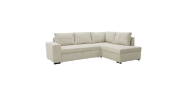 Cdiscount: Canapé d'angle convertible réversible NIRVANA 4/5 places - Velours côtelé Beige - Coffre de rangemen