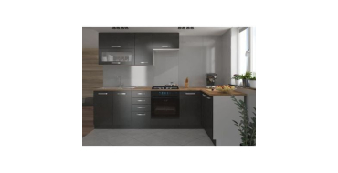 Cdiscount: LASSEN Cuisine complète d'angle 240x165 cm - 8 éléments - Gris Matera à 549,99€ (au lieu de 599,99€)
