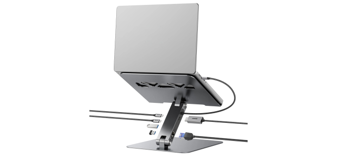 Amazon: Support ordi portable avec station d'accueil Benfei - USB-C 6-en-1, HDMI 4K 60 Hz, Ethernet Gigabit,