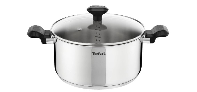 Amazon: Faitout Inox Tefal Comfort Max 24 cm - Couvercle en verre, induction à 22,79€ (au lieu de 32,99€)