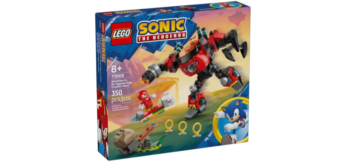Amazon: Lego Sonic Knuckles contre l’Egg Crusher 77005 (Jouet) à 20,99€ (au lieu de 39,99€)