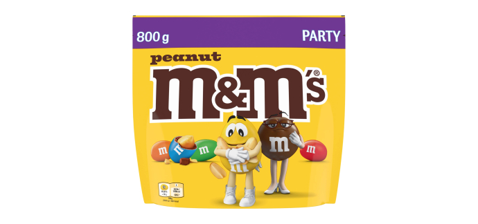 Amazon: Bonbons Chocolat au Lait & Cacahuètes M&M'S Peanut - Sachet 800g à 6,64€ (au lieu de 8,52€) (via pré