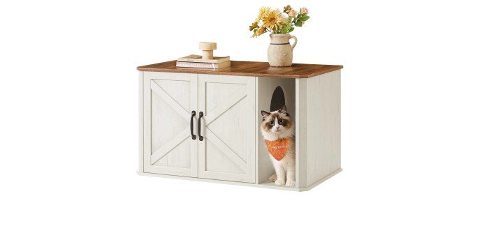 Amazon: Maison pour Chat Feandrea, Meuble à litière - 85 x 48,5 x 50 cm à 49,49€ (au lieu de 57,43€)