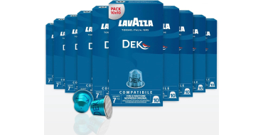 Amazon: Lot de 100 capsules de café Lavazza décaféiné - compatibles Nespresso Original à 22,74€
