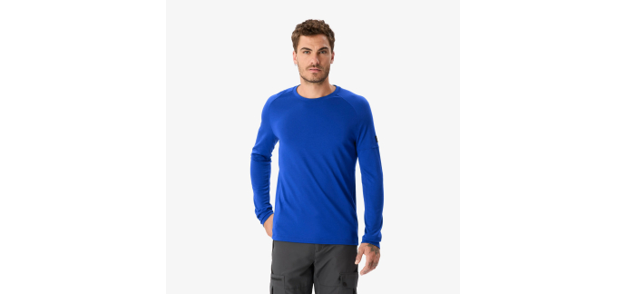 Decathlon: SIMOND T-shirt manches longues en laine mérinos homme, Merino Resist bleu à 29,99€