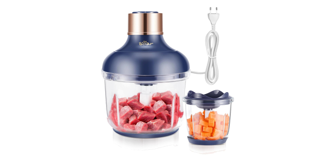 Amazon: Hachoir Multifonction Bear - 2 Vitesses, 4 Lames 0,6l + 2L à 17,99€ (au lieu de 30,53€)