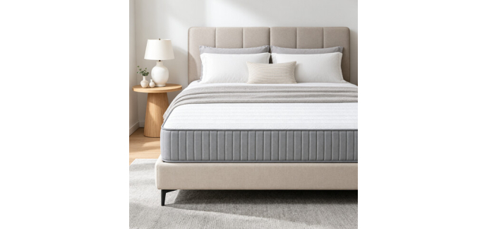 JoyBuy: JoySelect Matelas hybride 140x200x24 cm - Ressorts ensachés 5 zones, H2/H3 à 142,99€