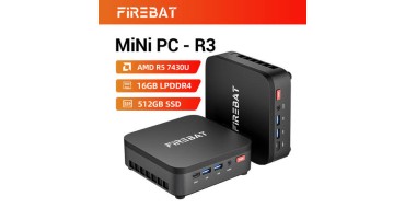 JoyBuy: FIREBAT R3 Mini PC - AMD Ryzen 5 7430U, 16 Go RAM, 512 Go SSD - écran à 279,79€ (au lieu de 499,99€)