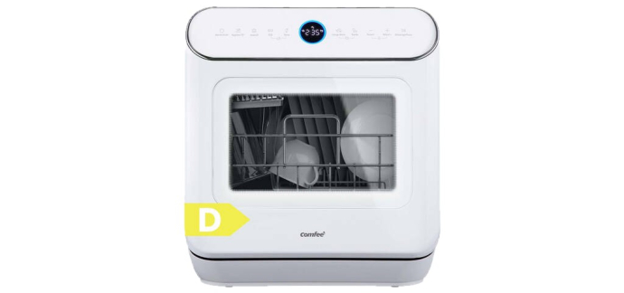 JoyBuy: Comfee' CDWMT305WD Mini Lave-vaisselle de Table 3 Couverts, 7 Programmes, Lavage 72°C - écran à 207,
