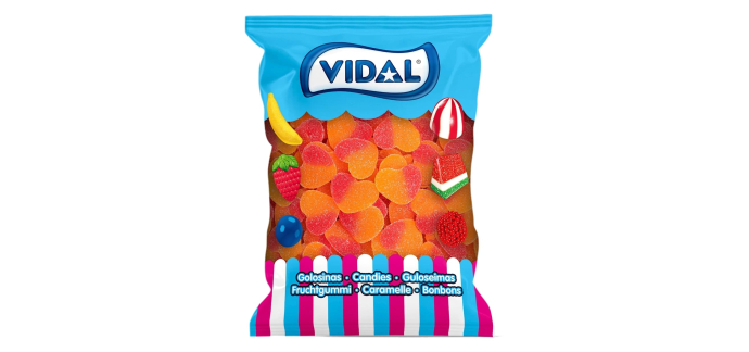 Amazon: Bonbons Vidal goût pêche - 1 kg à 5,45€ (au lieu de 10,49€)