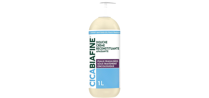 Amazon: Gel Douche Cicabiafine 1L - Crème Reconstituante, Apaisante, Sans Savon à 6,98€ (au lieu de 9,36€)