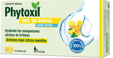 Amazon: Boîte de 16 pastilles Mal de Gorge Sans Sucre Phytoxil - Arôme Miel citron menthe à 4,41€ (au lieu d